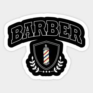 Barber Shop Pole Varsity Badge Sticker